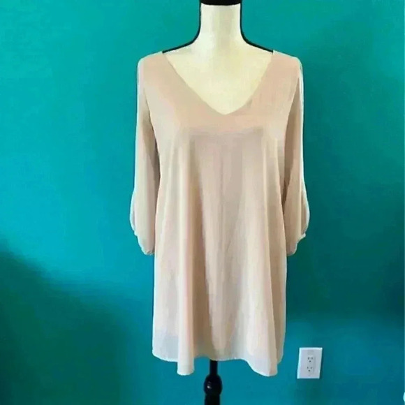 Lulus Shifting Dears Blush Pink Long Sleeve Dress - Picture 2 of 5